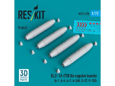 Blu-1a (750 Lb) Napalm Bombs (4 Pcs / 3d Printed) - image 1