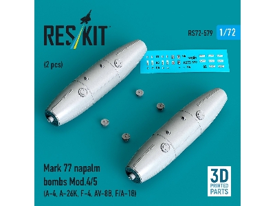 Mark 77 Napalm Bombs Mod.4/5 (2 Pcs / 3d Printed) - image 1