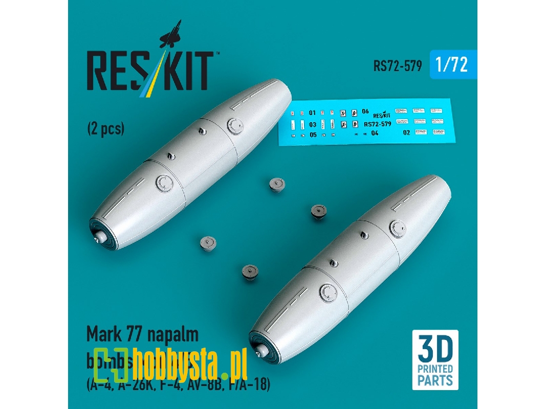 Mark 77 Napalm Bombs Mod.4/5 (2 Pcs / 3d Printed) - image 1