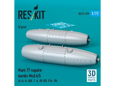 Mark 77 Napalm Bombs Mod.4/5 (2 Pcs / 3d Printed) - image 2