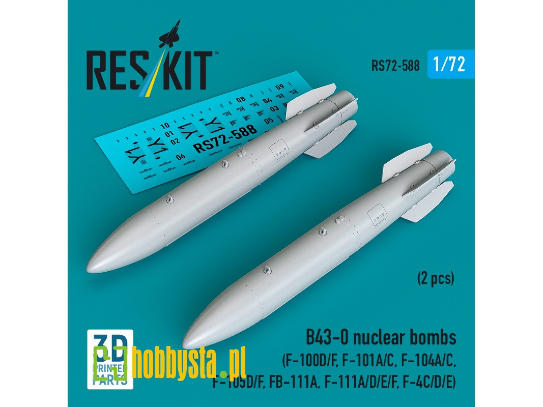 B43-0 Nuclear Bombs (2 Pcs / 3d Printed) - image 1