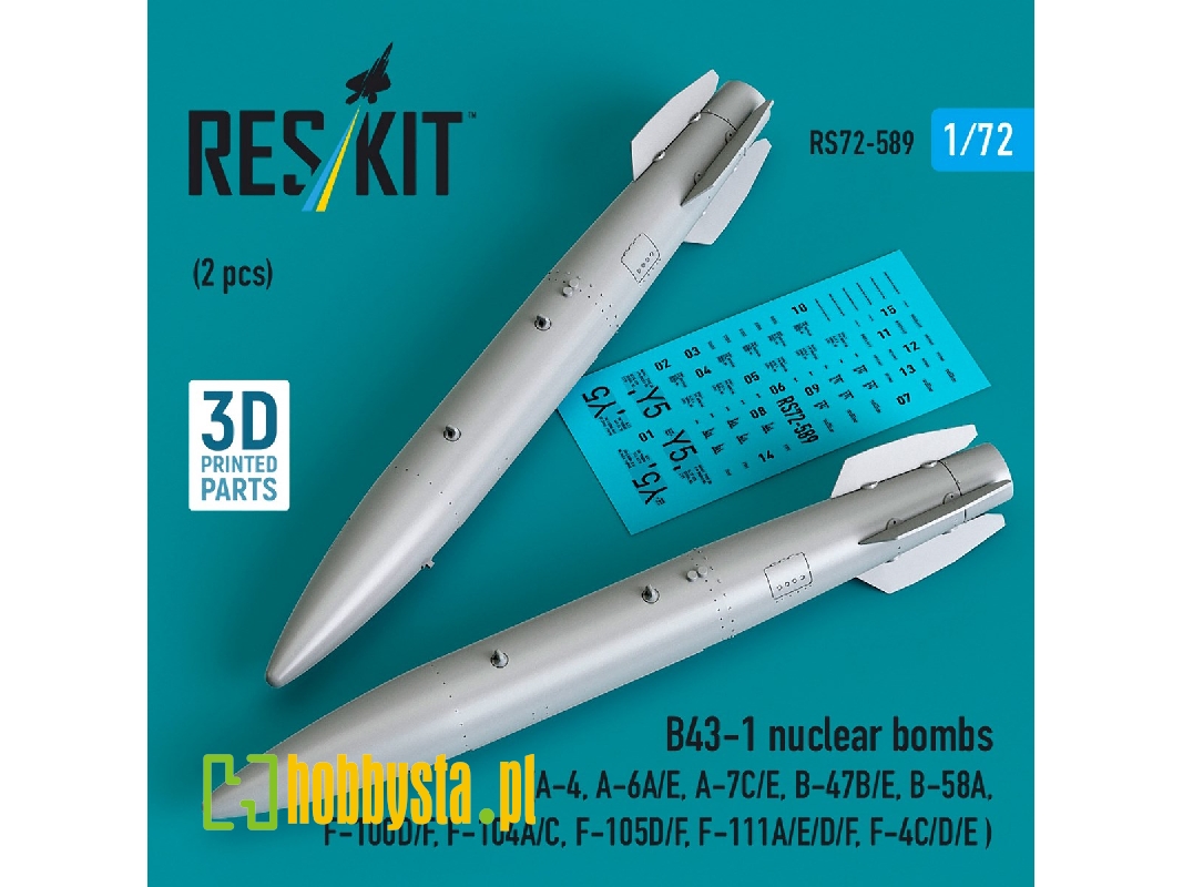 B43-1 Nuclear Bombs (2 Pcs / 3d Printed) - image 1