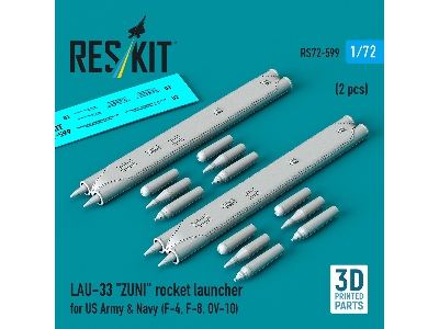 Lau-33 Zuni Rocket Launcher For Us Army & Navy (2 Pcs / 3d Printed) - image 1