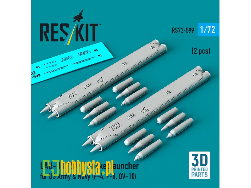 Lau-33 Zuni Rocket Launcher For Us Army & Navy (2 Pcs / 3d Printed) - image 1