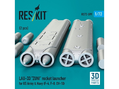 Lau-33 Zuni Rocket Launcher For Us Army & Navy (2 Pcs / 3d Printed) - image 2