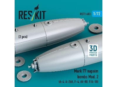 Mark 77 Napalm Bombs Mod.2 (2 Pcs / 3d Printed) - image 1