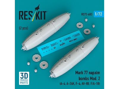 Mark 77 Napalm Bombs Mod.2 (2 Pcs / 3d Printed) - image 2