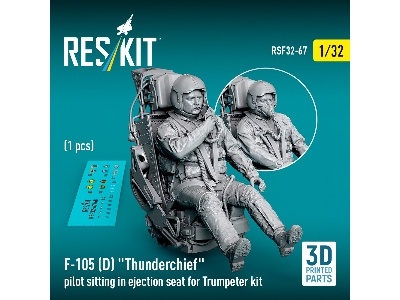F-105 D Thunderchief - 3d-printed Pilot Sitting In Ejection Seat (1 Figure / For Trumpeter Kits) - image 1