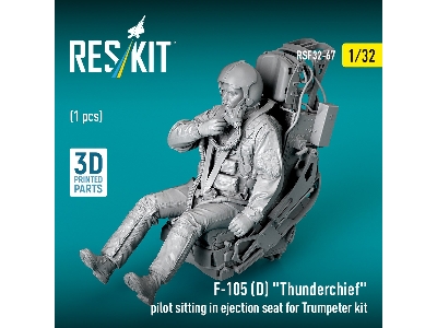 F-105 D Thunderchief - 3d-printed Pilot Sitting In Ejection Seat (1 Figure / For Trumpeter Kits) - image 2