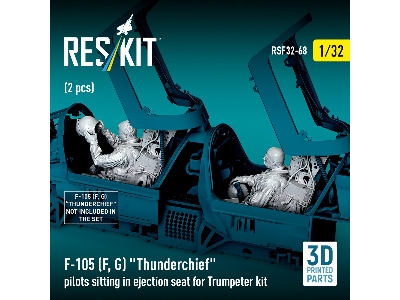 F-105 F/G Thunderchief - 3d-printed Pilots Sitting In Ejection Seat (2 Figures / For Trumpeter Kits) - image 2