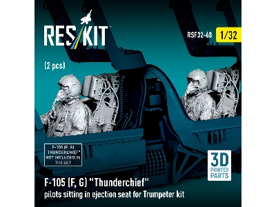 F-105 F/G Thunderchief - 3d-printed Pilots Sitting In Ejection Seat (2 Figures / For Trumpeter Kits) - image 4