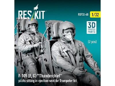 F-105 F/G Thunderchief - 3d-printed Pilots Sitting In Ejection Seat (2 Figures / For Trumpeter Kits) - image 5