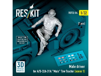 Male Driver For A/S-32a-31a "mule" Tow Tractor Scene 1 (1 Figure / 3d Printed) - image 1