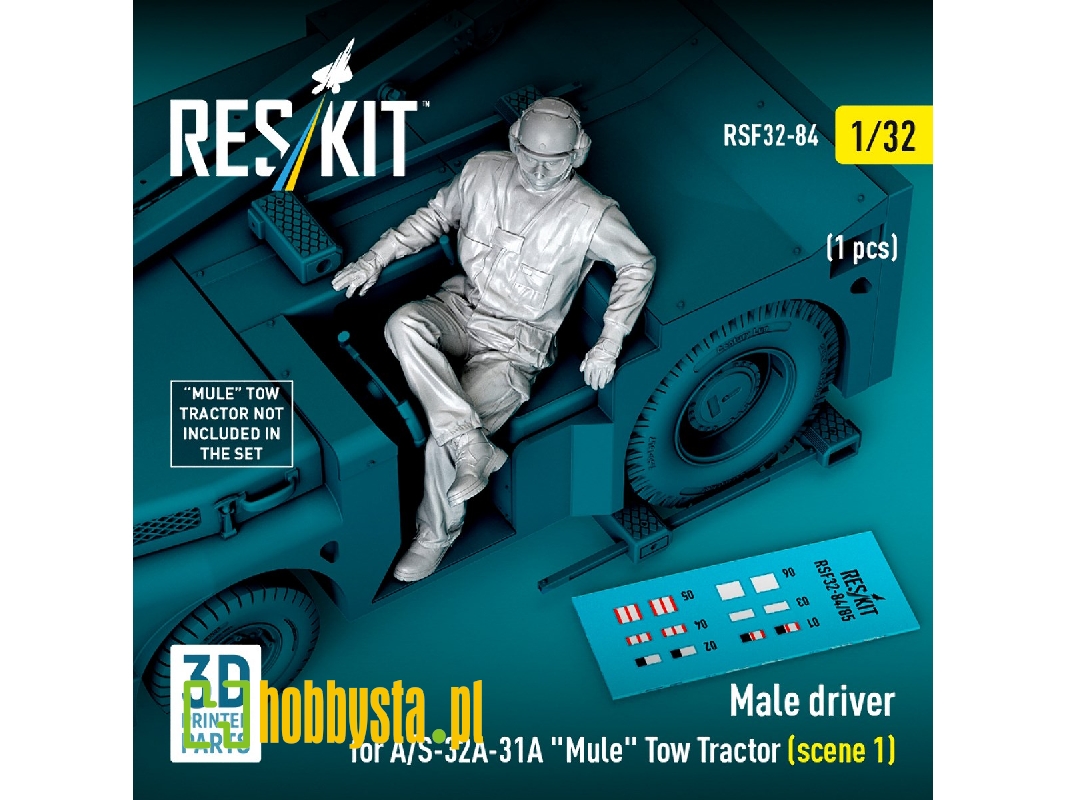 Male Driver For A/S-32a-31a "mule" Tow Tractor Scene 1 (1 Figure / 3d Printed) - image 1