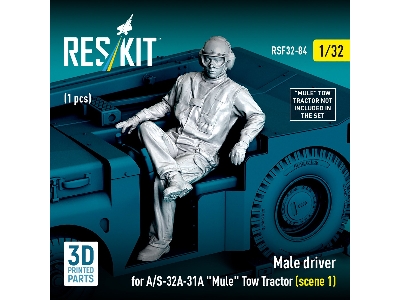 Male Driver For A/S-32a-31a "mule" Tow Tractor Scene 1 (1 Figure / 3d Printed) - image 2