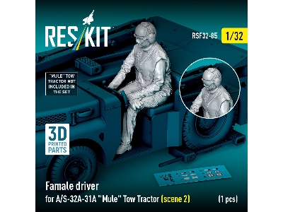 Female Driver For A/S-32a-31a "mule" Tow Tractor Scene 2 (1 Figure / 3d Printed) - image 1