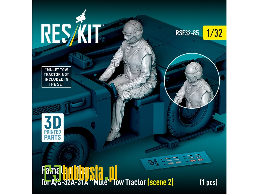 Female Driver For A/S-32a-31a "mule" Tow Tractor Scene 2 (1 Figure / 3d Printed) - image 1