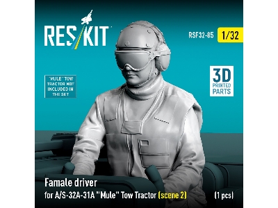 Female Driver For A/S-32a-31a "mule" Tow Tractor Scene 2 (1 Figure / 3d Printed) - image 3