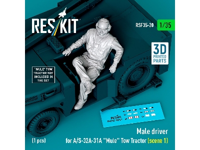 Male Driver For A/S-32a-31a "mule" Tow Tractor Scene 1 (1 Figure / 3d Printed) - image 1