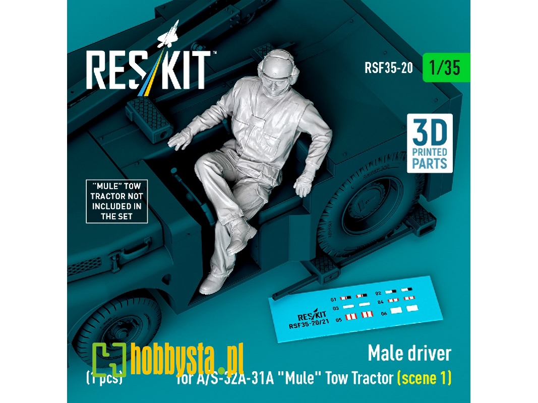 Male Driver For A/S-32a-31a "mule" Tow Tractor Scene 1 (1 Figure / 3d Printed) - image 1