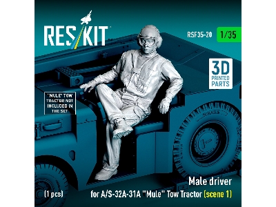 Male Driver For A/S-32a-31a "mule" Tow Tractor Scene 1 (1 Figure / 3d Printed) - image 2
