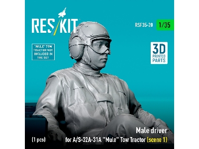 Male Driver For A/S-32a-31a "mule" Tow Tractor Scene 1 (1 Figure / 3d Printed) - image 3