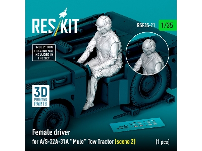Female Driver For A/S-32a-31a "mule" Tow Tractor Scene 2 (1 Figure / 3d Printed) - image 1