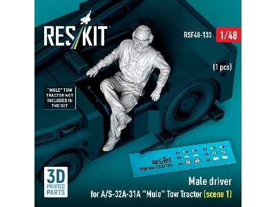 Male Driver For A/S-32a-31a "mule" Tow Tractor Scene 1 (1 Figure / 3d Printed) - image 1