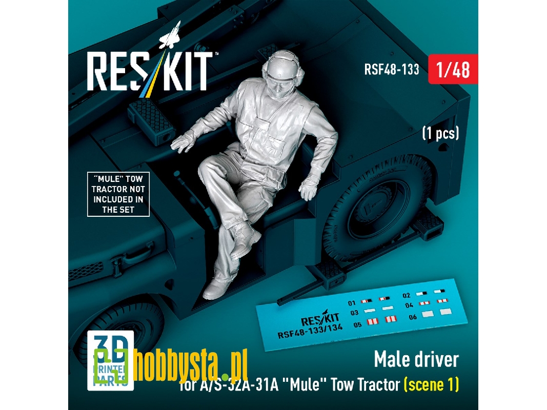 Male Driver For A/S-32a-31a "mule" Tow Tractor Scene 1 (1 Figure / 3d Printed) - image 1