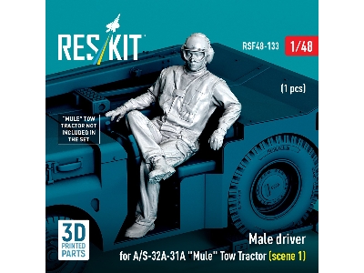 Male Driver For A/S-32a-31a "mule" Tow Tractor Scene 1 (1 Figure / 3d Printed) - image 2