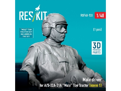 Male Driver For A/S-32a-31a "mule" Tow Tractor Scene 1 (1 Figure / 3d Printed) - image 3