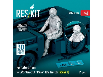 Female Driver For A/S-32a-31a "mule" Tow Tractor Scene 2 (1 Figure / 3d Printed) - image 3