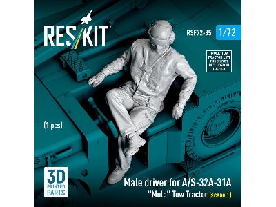 Male Driver For A/S-32a-31a "mule" Tow Tractor Scene 1 (1 Figure / 3d Printed) - image 1