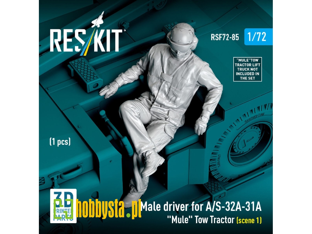 Male Driver For A/S-32a-31a "mule" Tow Tractor Scene 1 (1 Figure / 3d Printed) - image 1