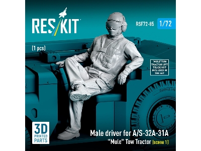 Male Driver For A/S-32a-31a "mule" Tow Tractor Scene 1 (1 Figure / 3d Printed) - image 2