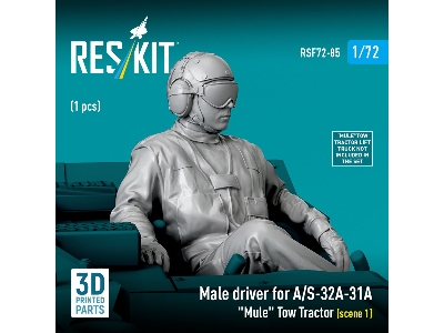 Male Driver For A/S-32a-31a "mule" Tow Tractor Scene 1 (1 Figure / 3d Printed) - image 3
