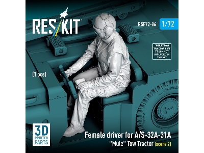 Female Driver For A/S-32a-31a "mule" Tow Tractor Scene 2 (1 Figure / 3d Printed) - image 1