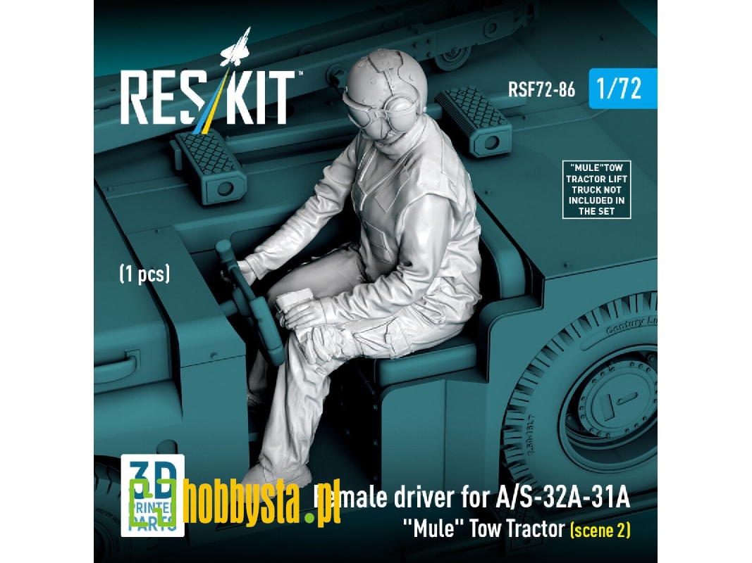 Female Driver For A/S-32a-31a "mule" Tow Tractor Scene 2 (1 Figure / 3d Printed) - image 1