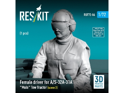 Female Driver For A/S-32a-31a "mule" Tow Tractor Scene 2 (1 Figure / 3d Printed) - image 3