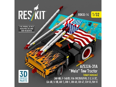 A/S32a-31a "mule" Tow Tractor (Short Version)  - 3d Printed Model Kit - image 1