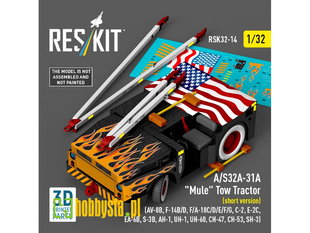 A/S32a-31a "mule" Tow Tractor (Short Version)  - 3d Printed Model Kit - image 1