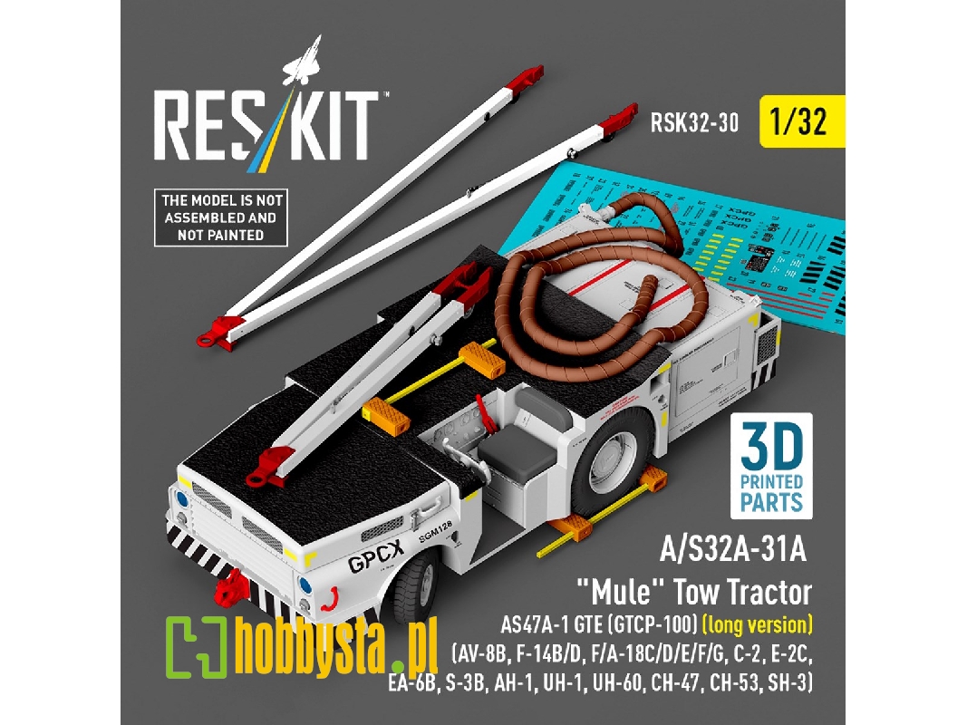 A/S32a-31a "mule" Tow Tractor As47a-1 Gte (Gtcp-100) (Long Version)  - 3d Printed Model Kit - image 1