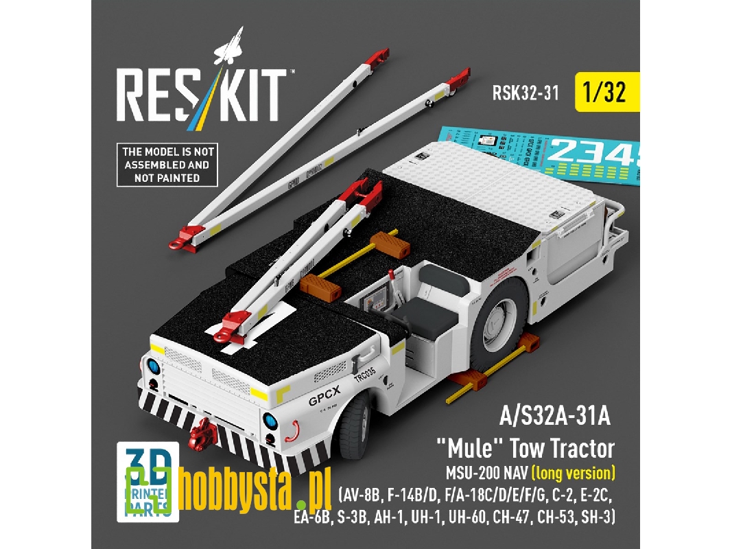 A/S32a-31a "mule" Tow Tractor Msu-200 Nav (Long Version)  - 3d Printed Model Kit - image 1