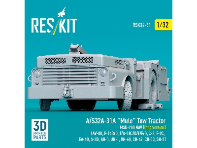 A/S32a-31a "mule" Tow Tractor Msu-200 Nav (Long Version)  - 3d Printed Model Kit - image 3