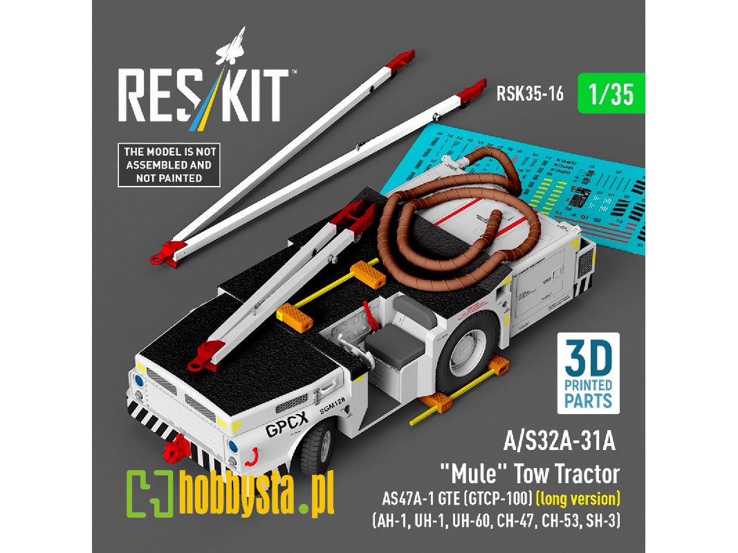 A/S32a-31a  "mule" Tow Tractor As47a-1 Gte (Gtcp-100) (Long Version)  - 3d Printed Model Kit - image 1