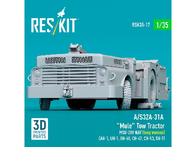 A/S32a-31a  "mule" Tow Tractor Msu-200 Nav (Long Version)  - 3d Printed Model Kit - image 3