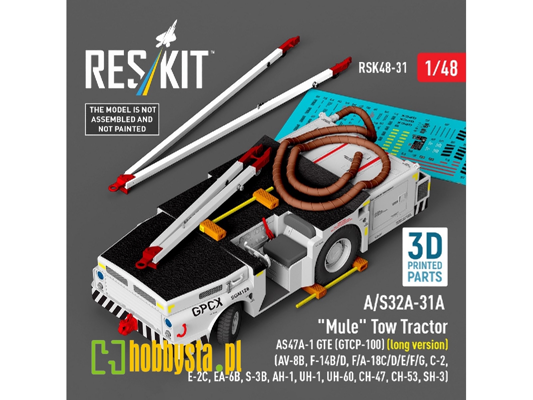 A/S32a-31a "mule" Tow Tractor As47a-1 Gte (Gtcp-100) (Long Version)  - 3d Printed Model Kit - image 1