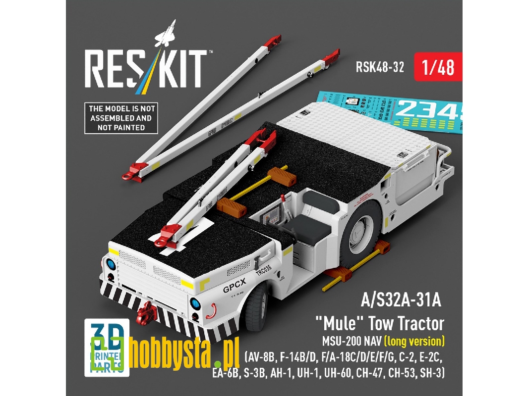 A/S32a-31a "mule" Tow Tractor Msu-200 Nav (Long Version) - 3d Printed Model Kit - image 1