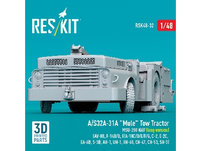 A/S32a-31a "mule" Tow Tractor Msu-200 Nav (Long Version) - 3d Printed Model Kit - image 3