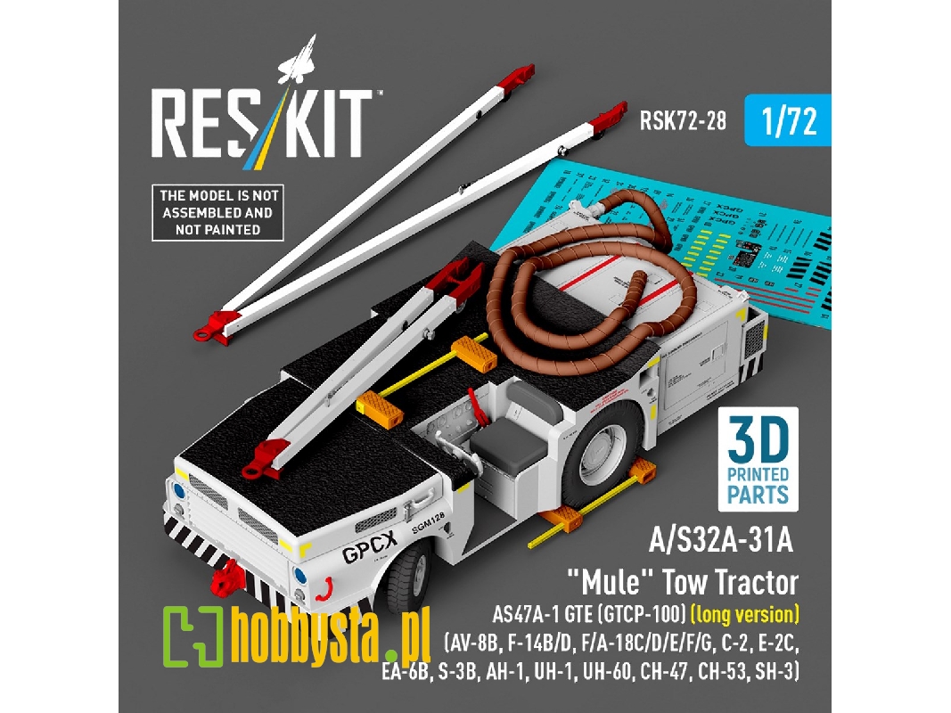 A/S32a-31a "mule" Tow Tractor As47a-1 Gte (Gtcp-100) (Long Version) - 3d Printed Model Kit - image 1